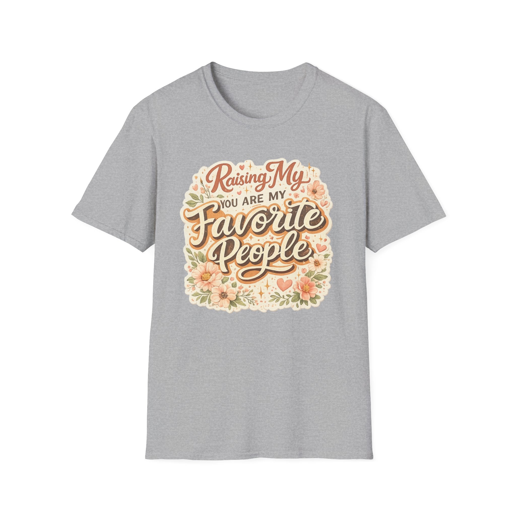 T-Shirt — "Raising My Favorite People" Floral Mom Shirt | Mother's Day Gift