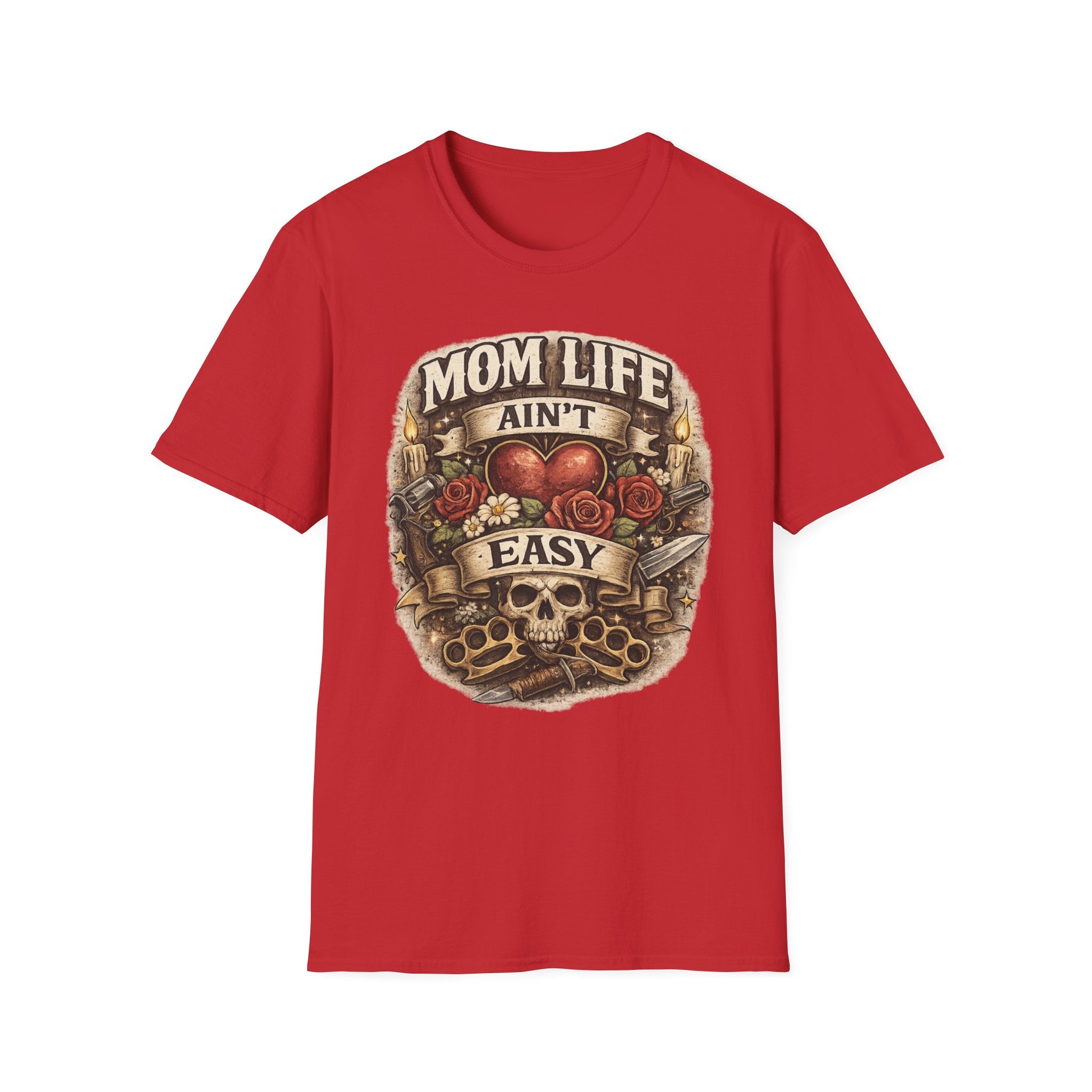 Mom Life Ain't Easy Unisex Softstyle T-Shirt - Perfect Gift for Moms