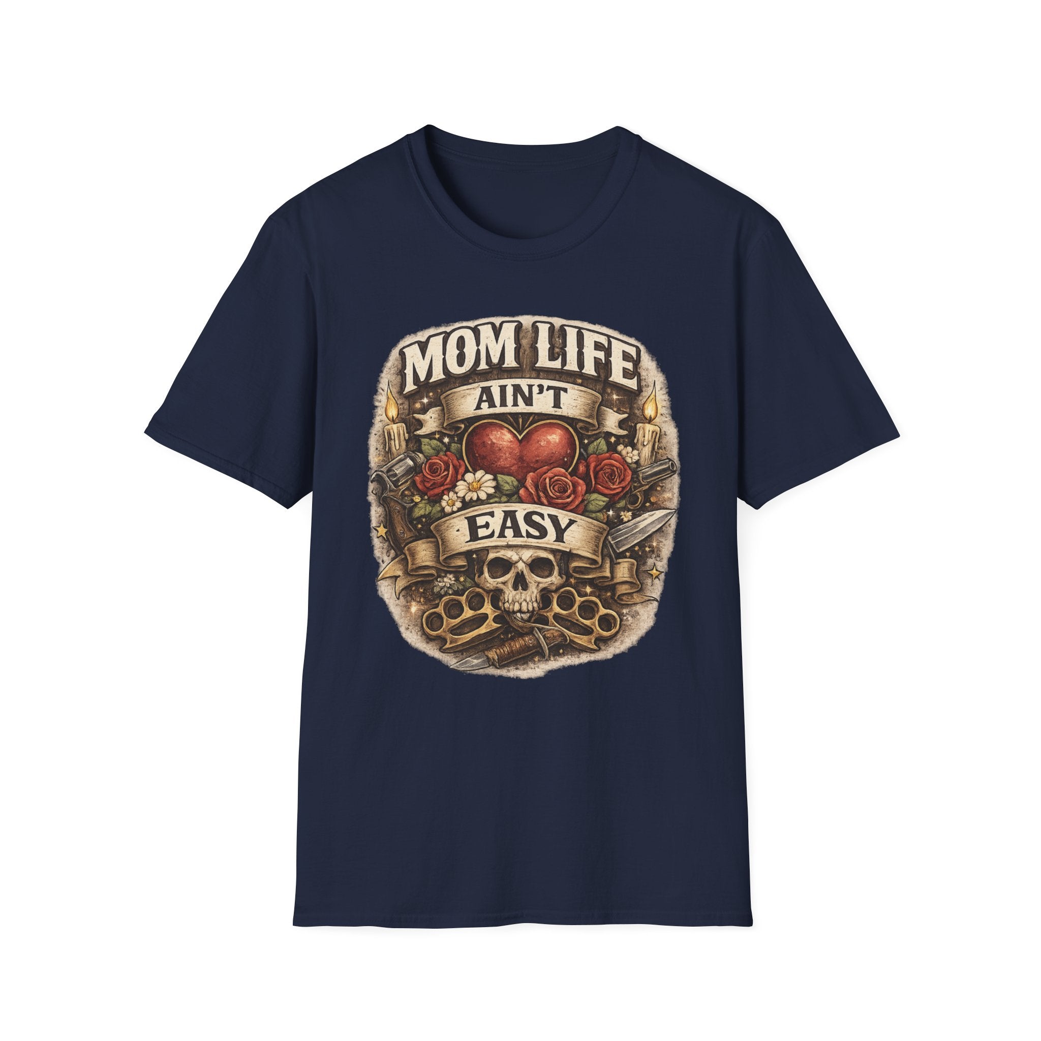 Mom Life Ain't Easy Unisex Softstyle T-Shirt - Perfect Gift for Moms
