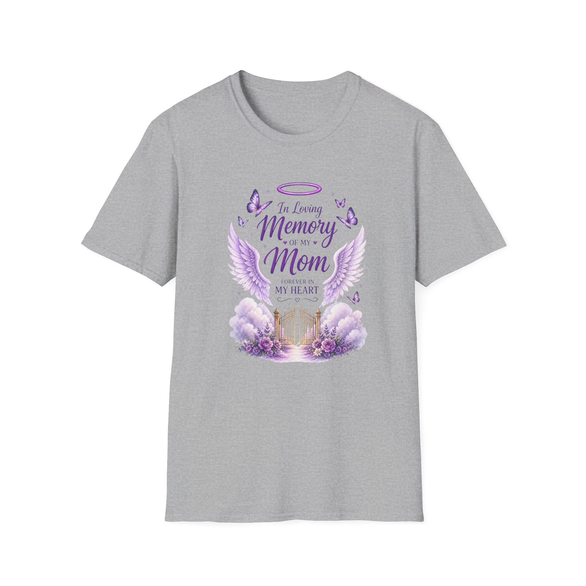 In Loving Memory Mom T-Shirt – Memorial Angel Wings Tribute