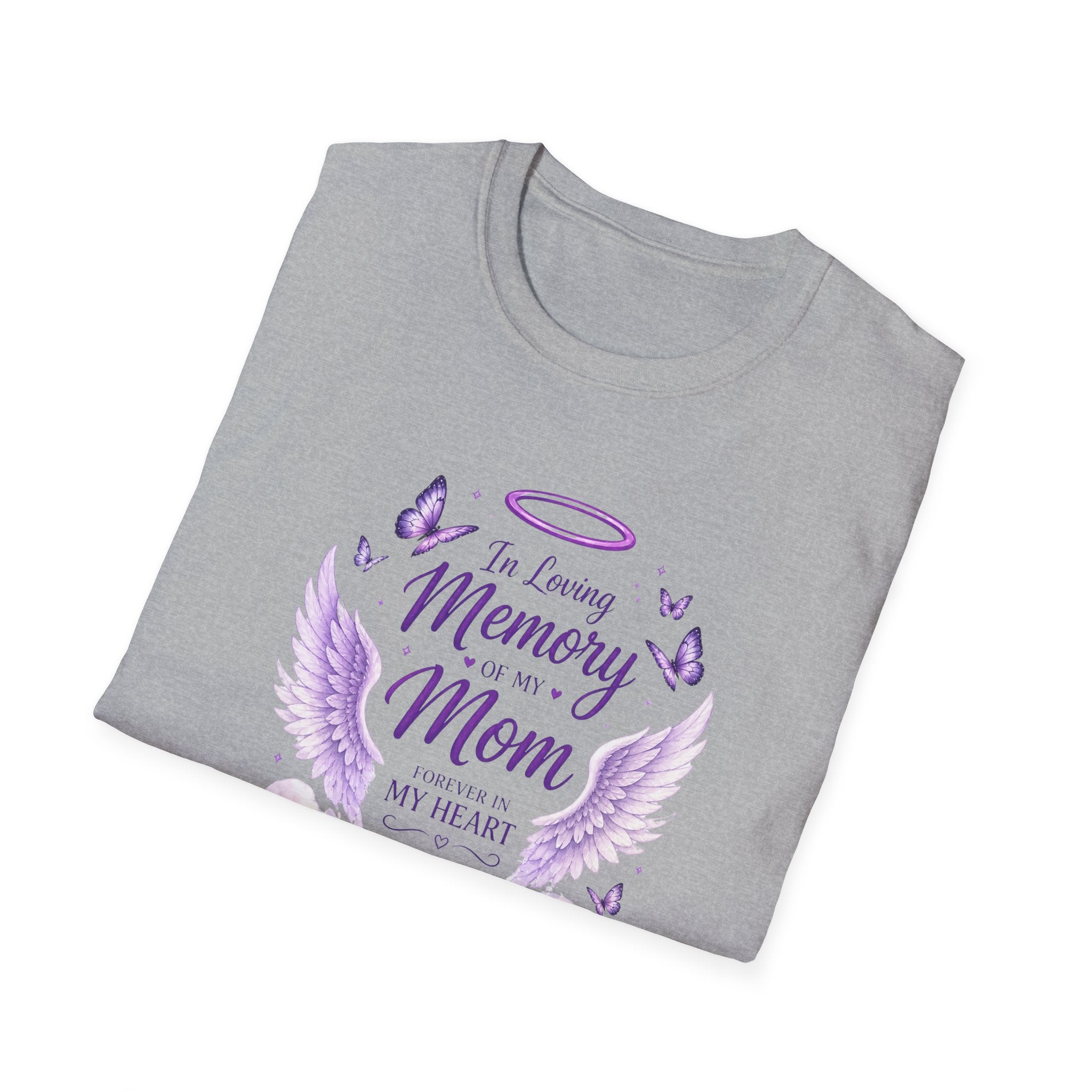 In Loving Memory Mom T-Shirt – Memorial Angel Wings Tribute
