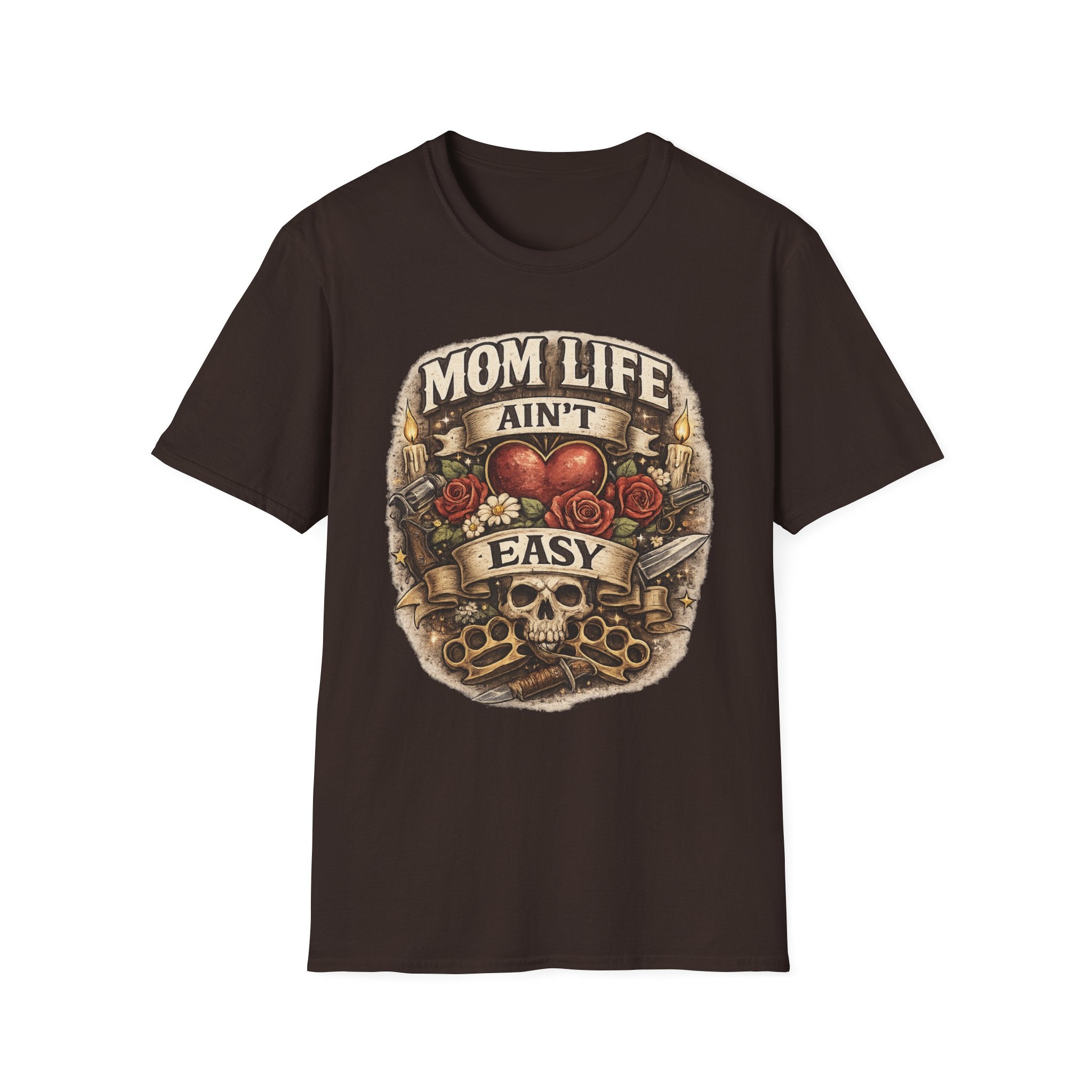 Mom Life Ain't Easy Unisex Softstyle T-Shirt - Perfect Gift for Moms