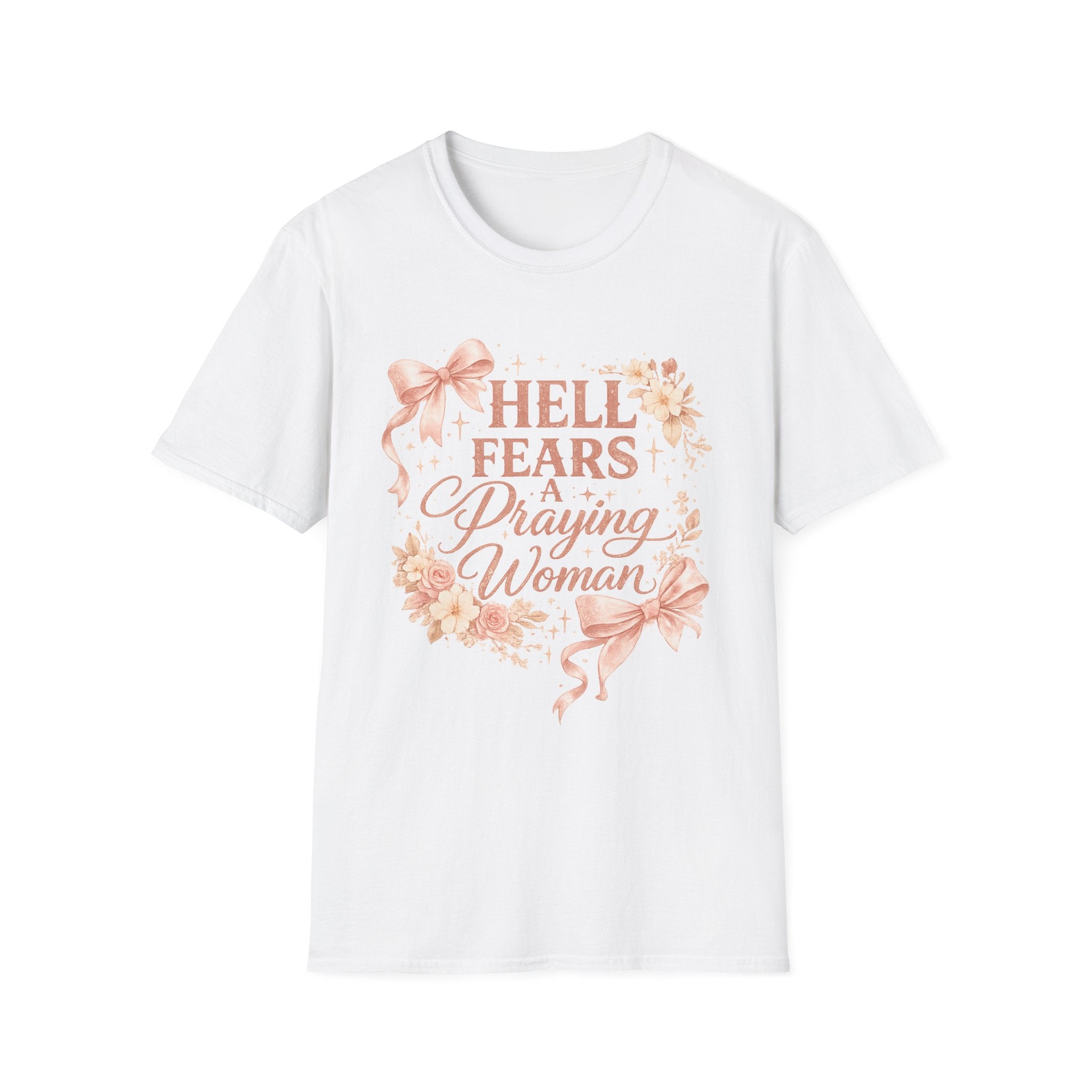 Prayerful Woman T-Shirt — "Hell Fears a Praying Woman" Floral Faith Tee