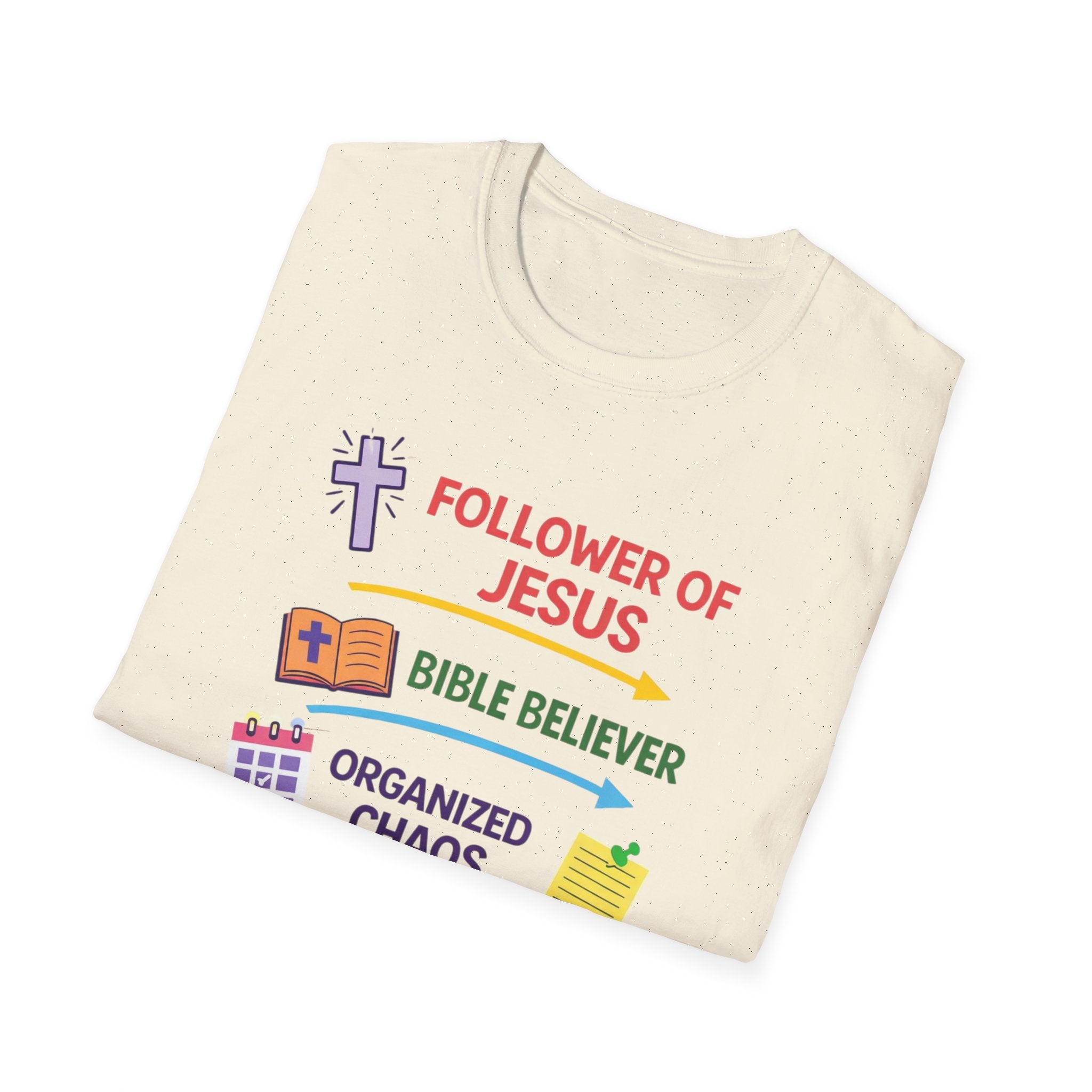 Soccer Mom T-Shirt – "Follower of Jesus, Bible Believer, Organized Chaos Coordinator" Christian Mom Tee
