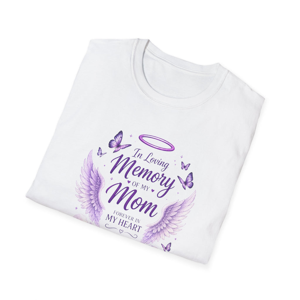 In Loving Memory Mom T-Shirt – Memorial Angel Wings Tribute