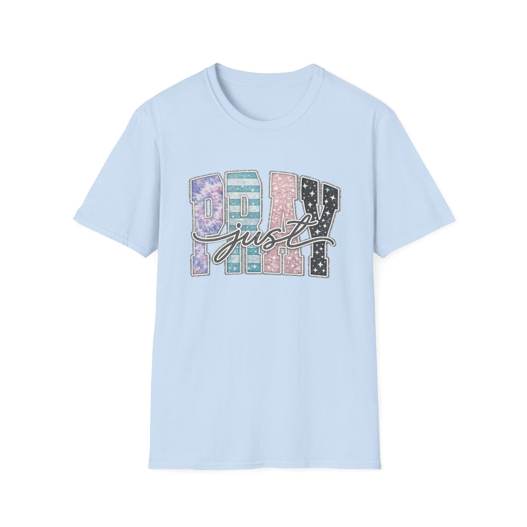 T-Shirt — "Busy Just" Pastel Pattern Graphic Tee
