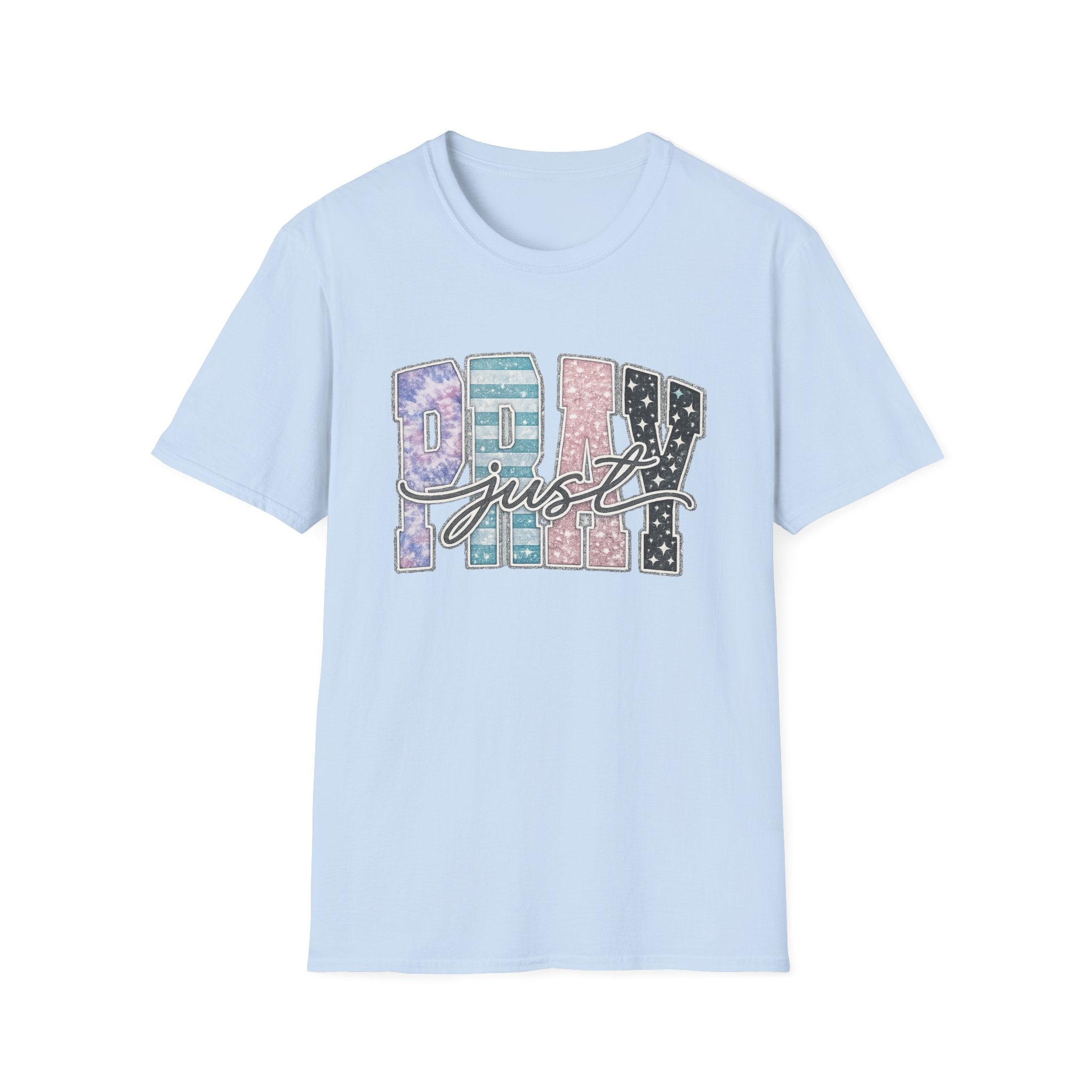 T-Shirt — "Busy Just" Pastel Pattern Graphic Tee