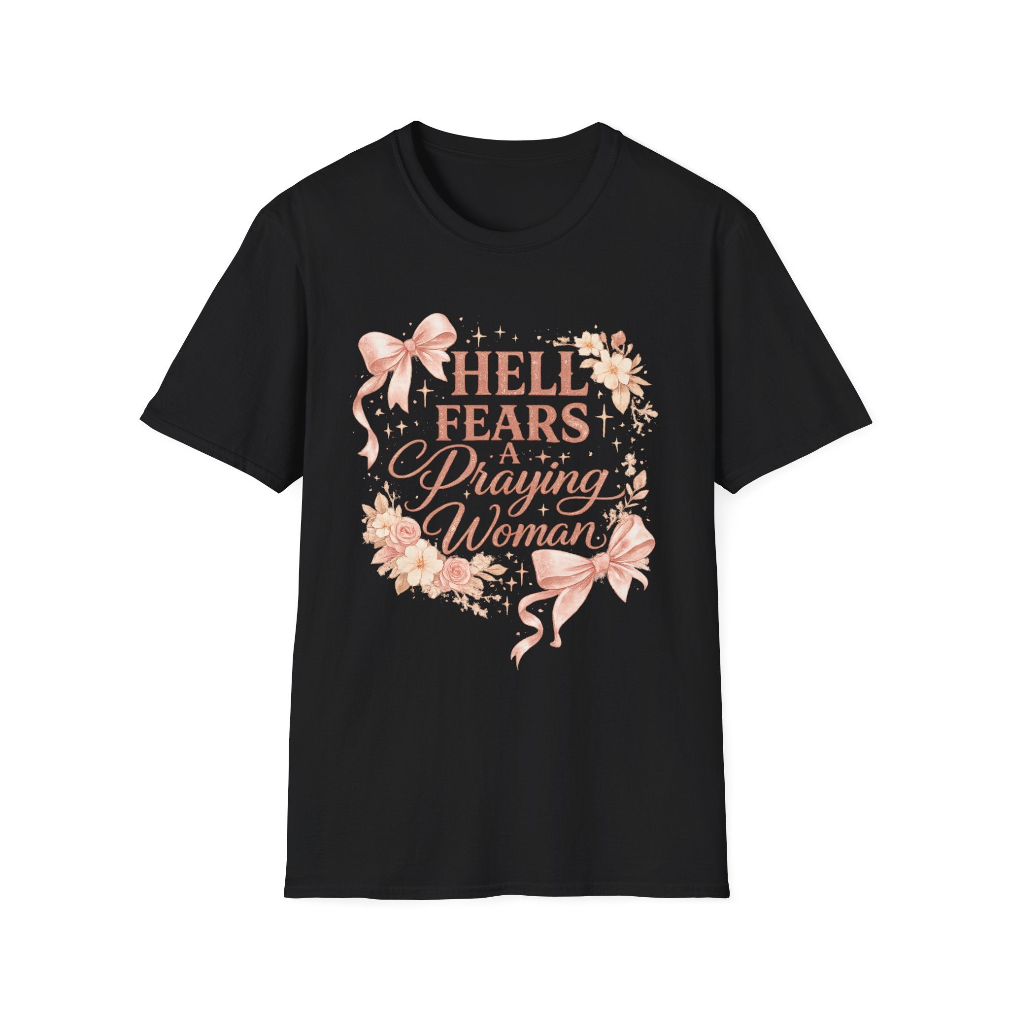 Prayerful Woman T-Shirt — "Hell Fears a Praying Woman" Floral Faith Tee