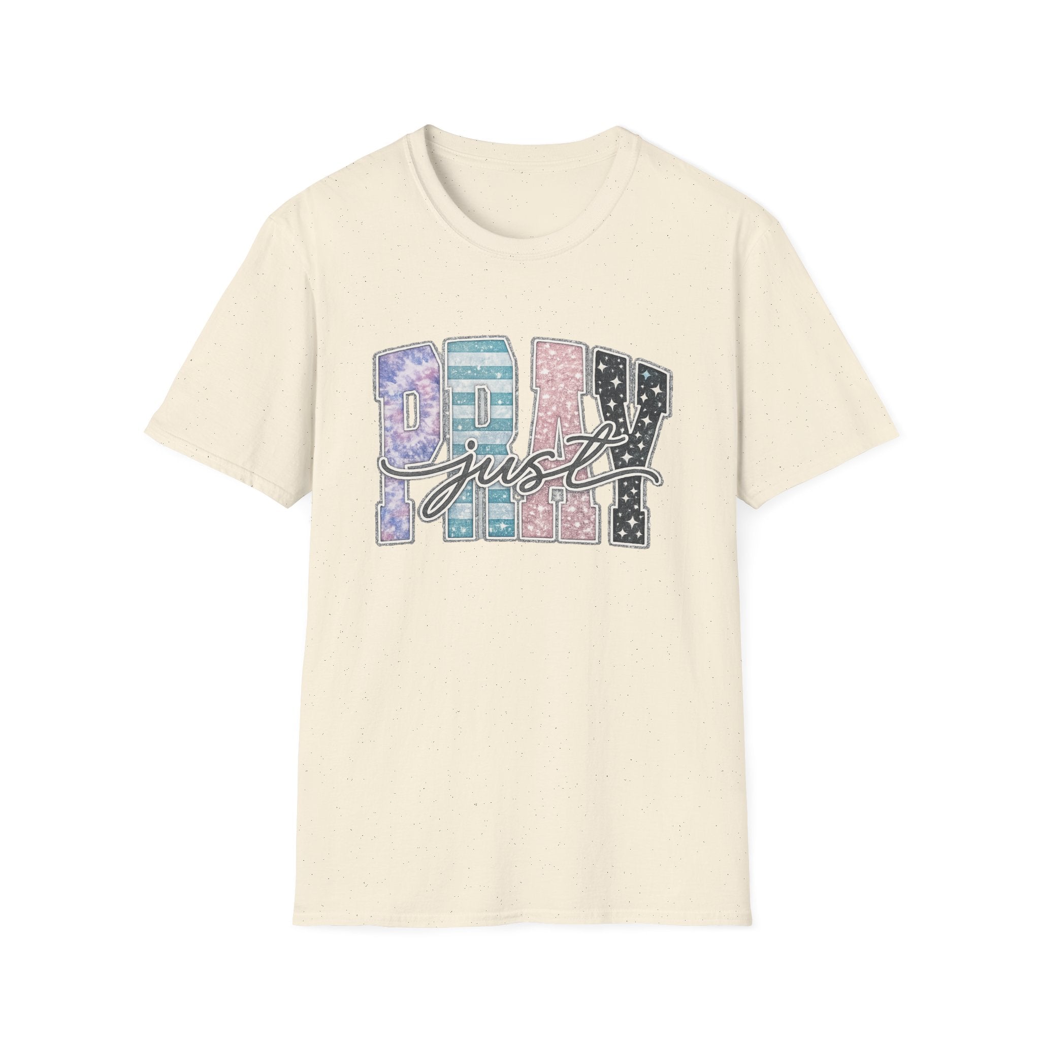 T-Shirt — "Busy Just" Pastel Pattern Graphic Tee