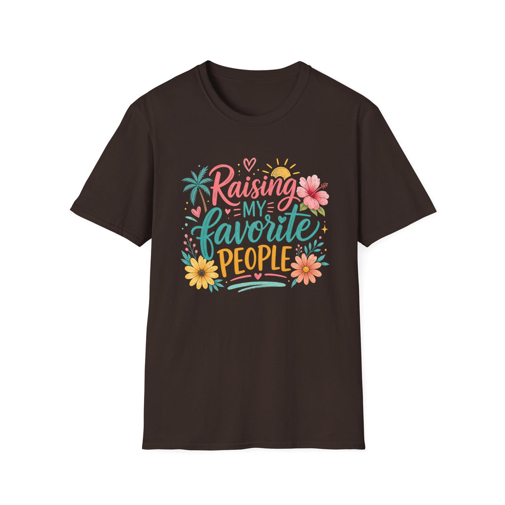 Raising My Favorite People Floral T-Shirt — Motherhood Mom Shirt