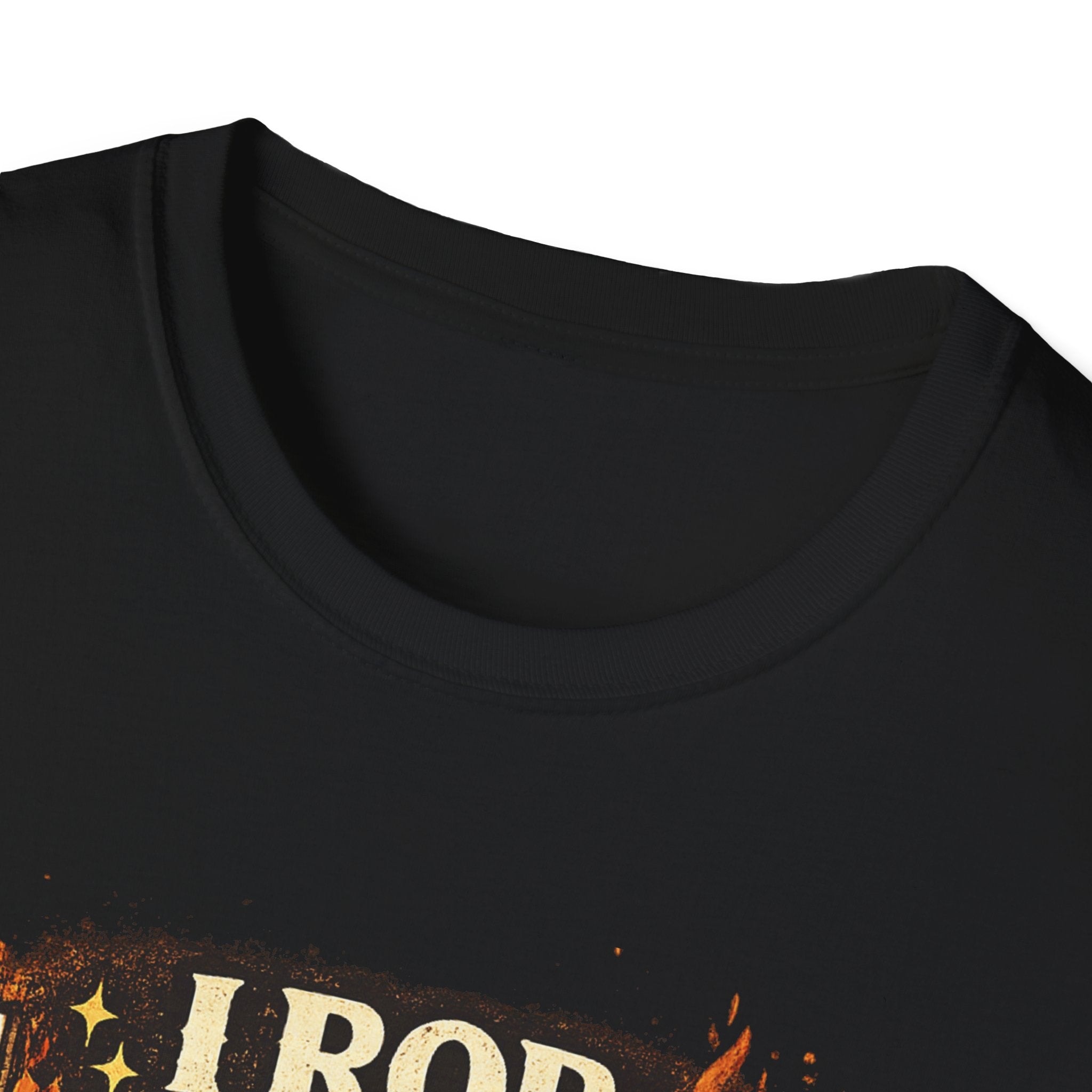 T-Shirt — "I Rob Hell for a Living" Flaming Cross Graphic