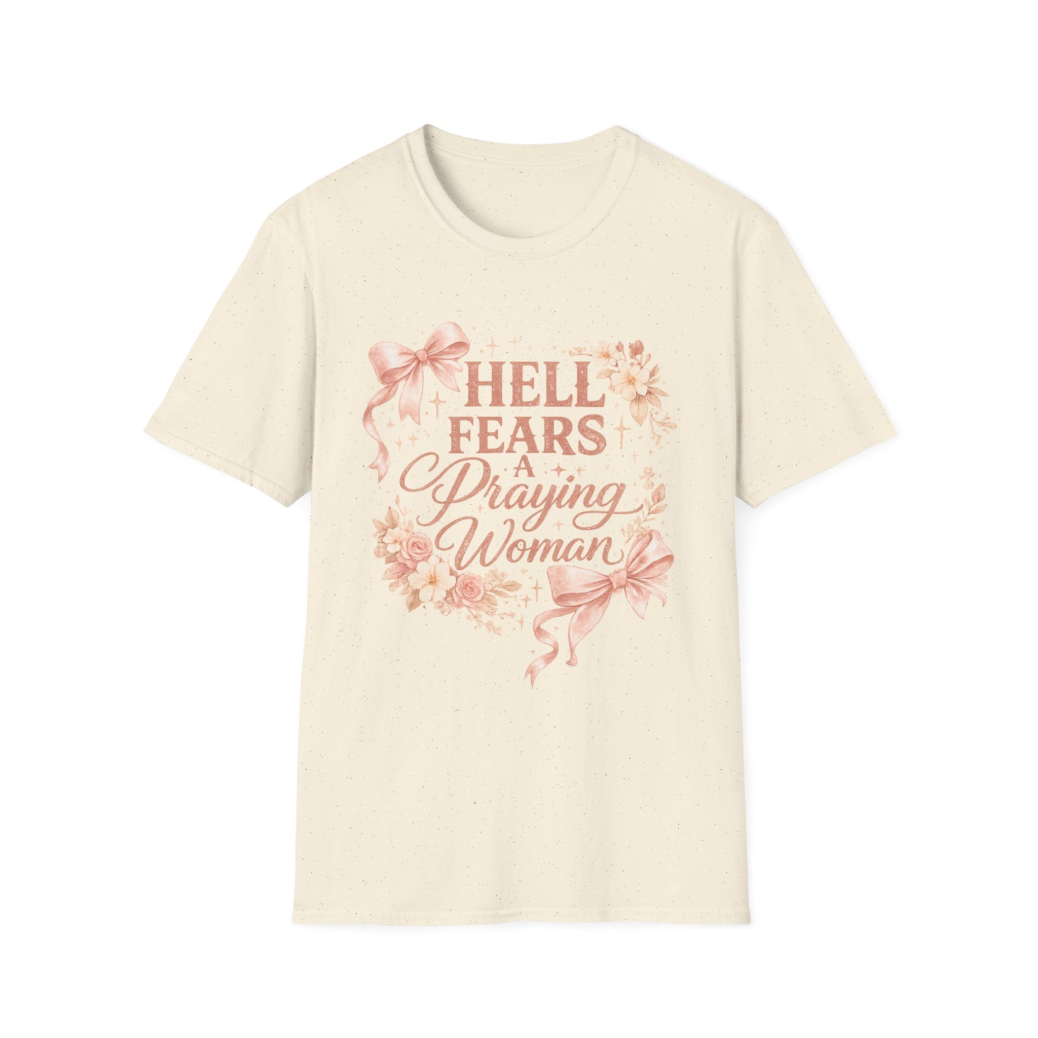 Prayerful Woman T-Shirt — "Hell Fears a Praying Woman" Floral Faith Tee