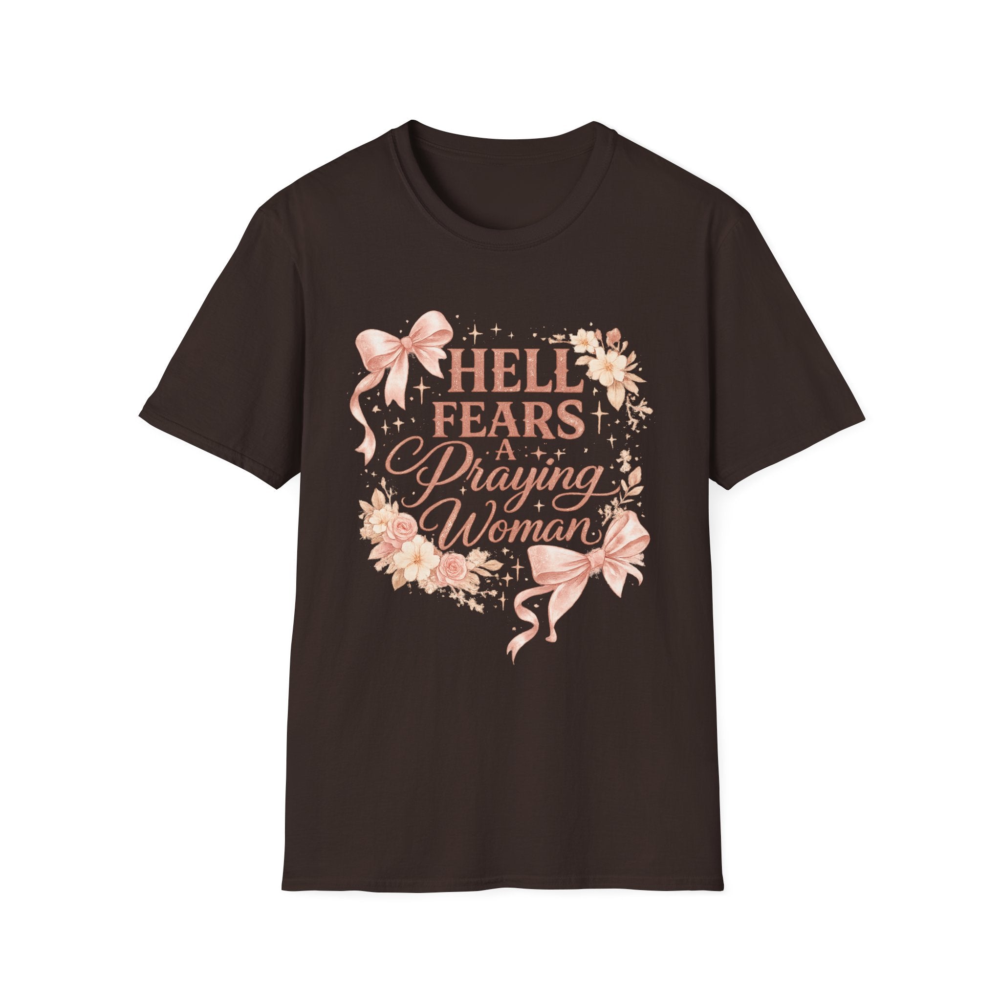 Prayerful Woman T-Shirt — "Hell Fears a Praying Woman" Floral Faith Tee