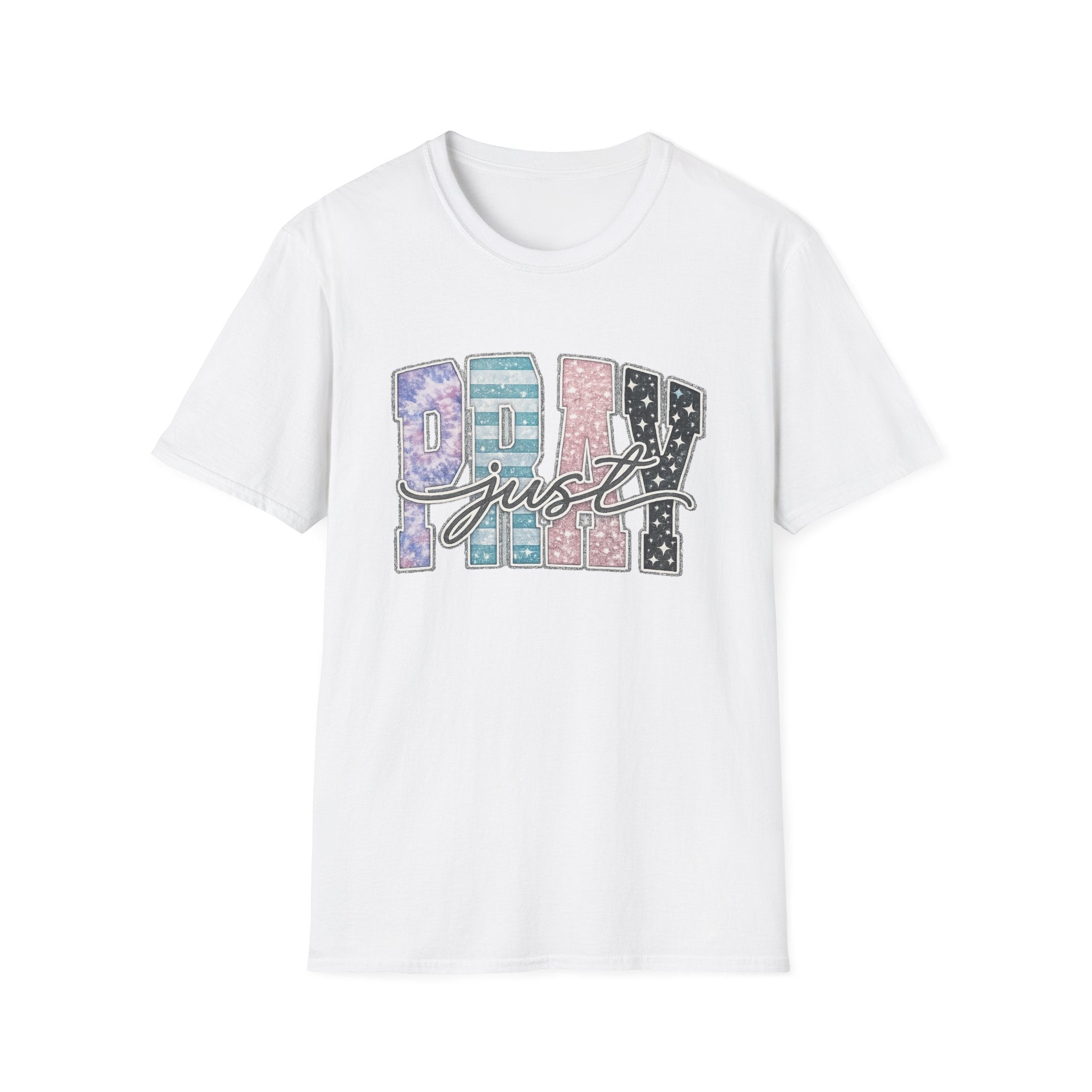 T-Shirt — "Busy Just" Pastel Pattern Graphic Tee
