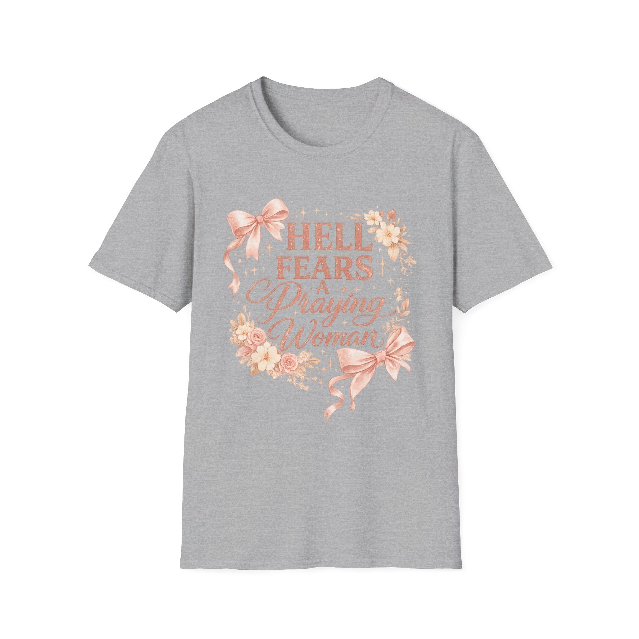 Prayerful Woman T-Shirt — "Hell Fears a Praying Woman" Floral Faith Tee