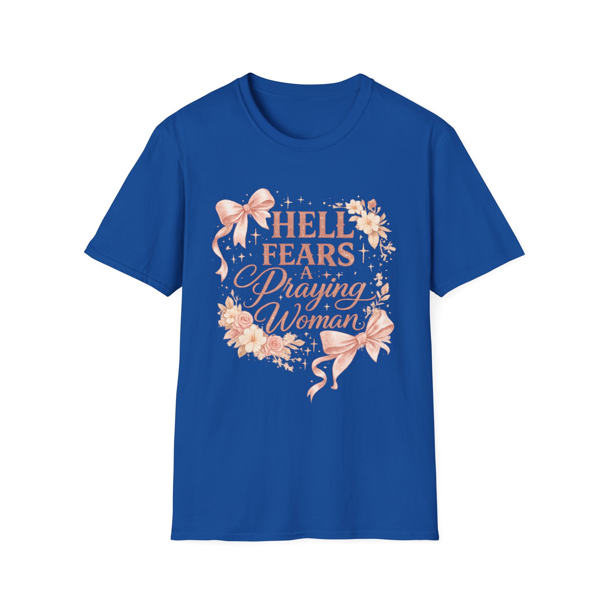 Prayerful Woman T-Shirt — "Hell Fears a Praying Woman" Floral Faith Tee