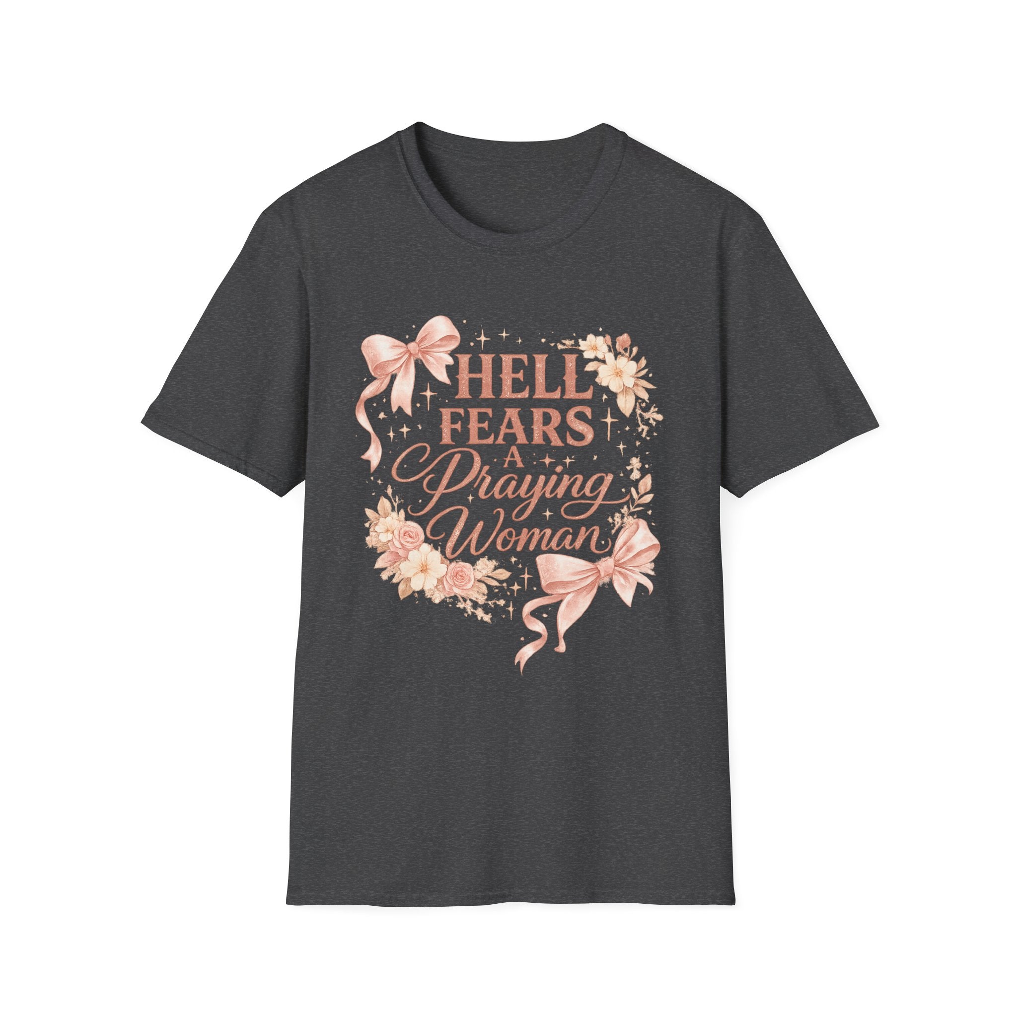 Prayerful Woman T-Shirt — "Hell Fears a Praying Woman" Floral Faith Tee