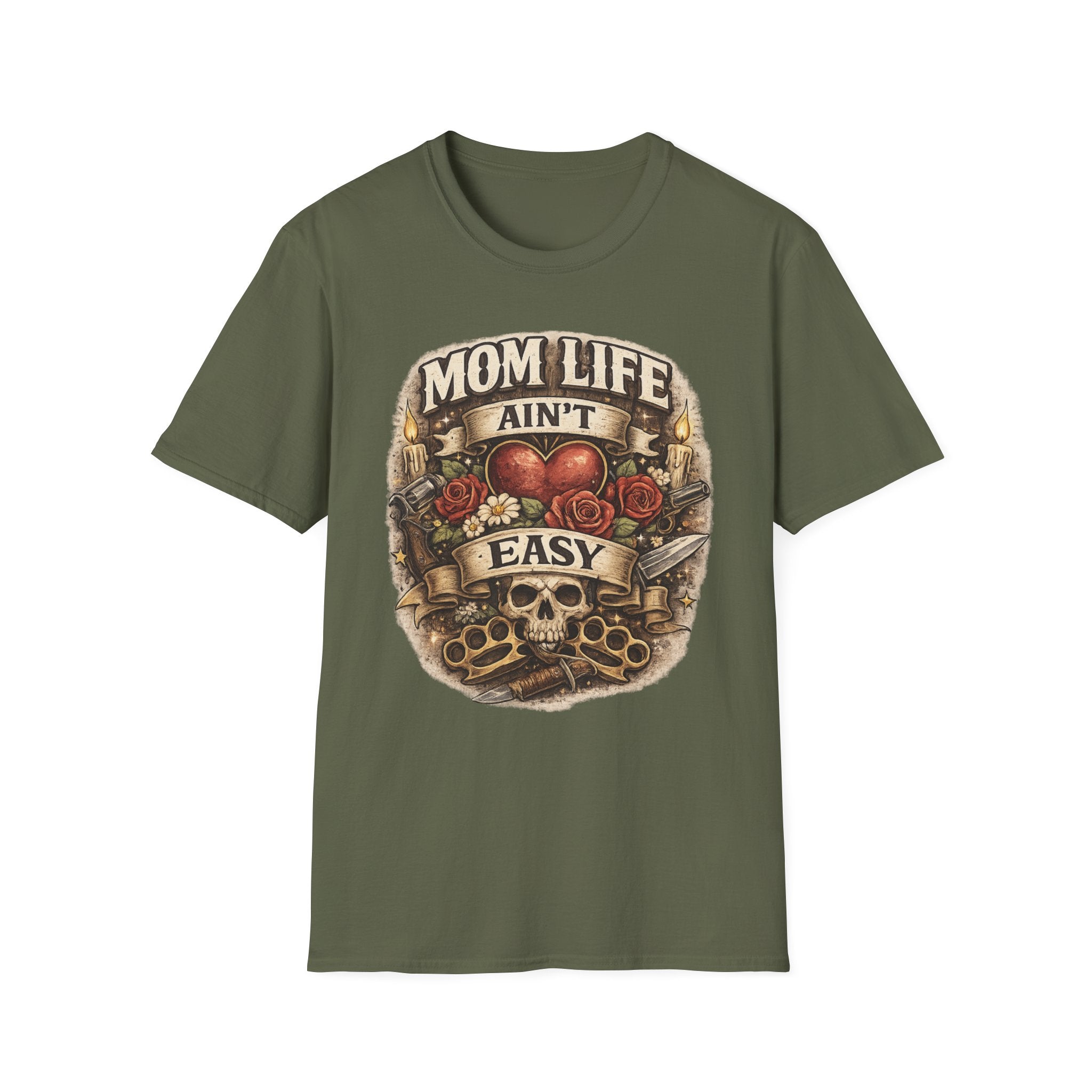 Mom Life Ain't Easy Unisex Softstyle T-Shirt - Perfect Gift for Moms