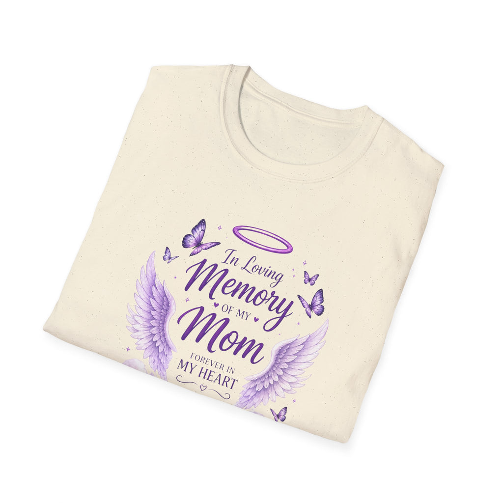 In Loving Memory Mom T-Shirt – Memorial Angel Wings Tribute