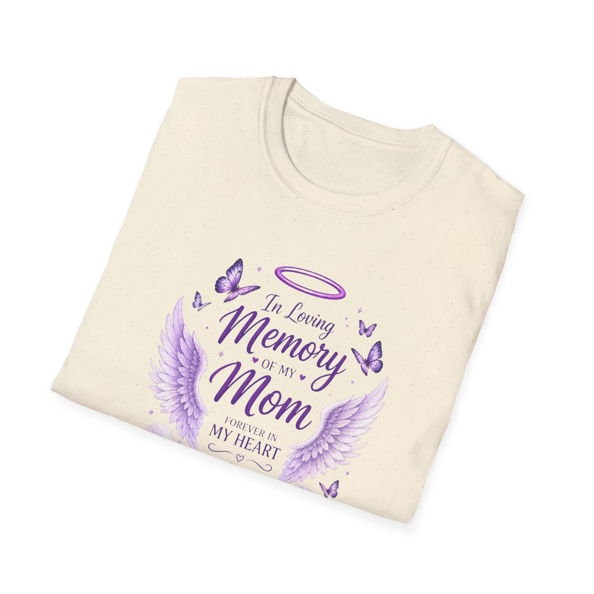 In Loving Memory Mom T-Shirt – Memorial Angel Wings Tribute