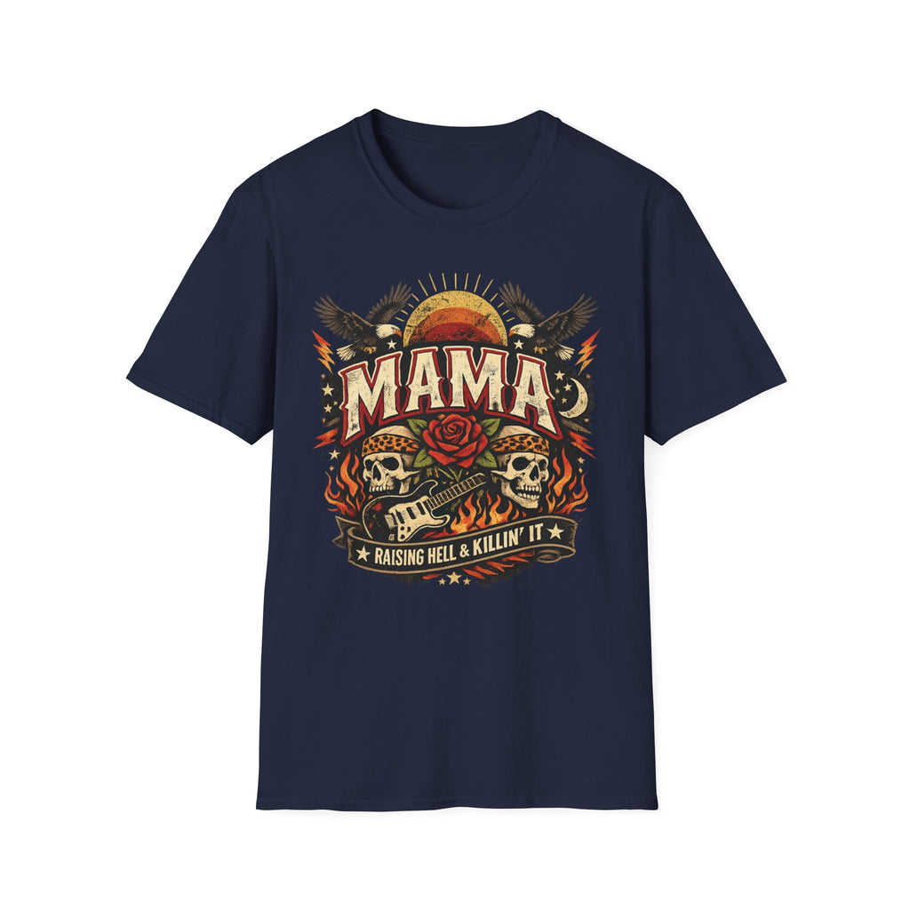 Mama Raising Hell & Killin' It Tee — Edgy Mother's Day Graphic T-Shirt