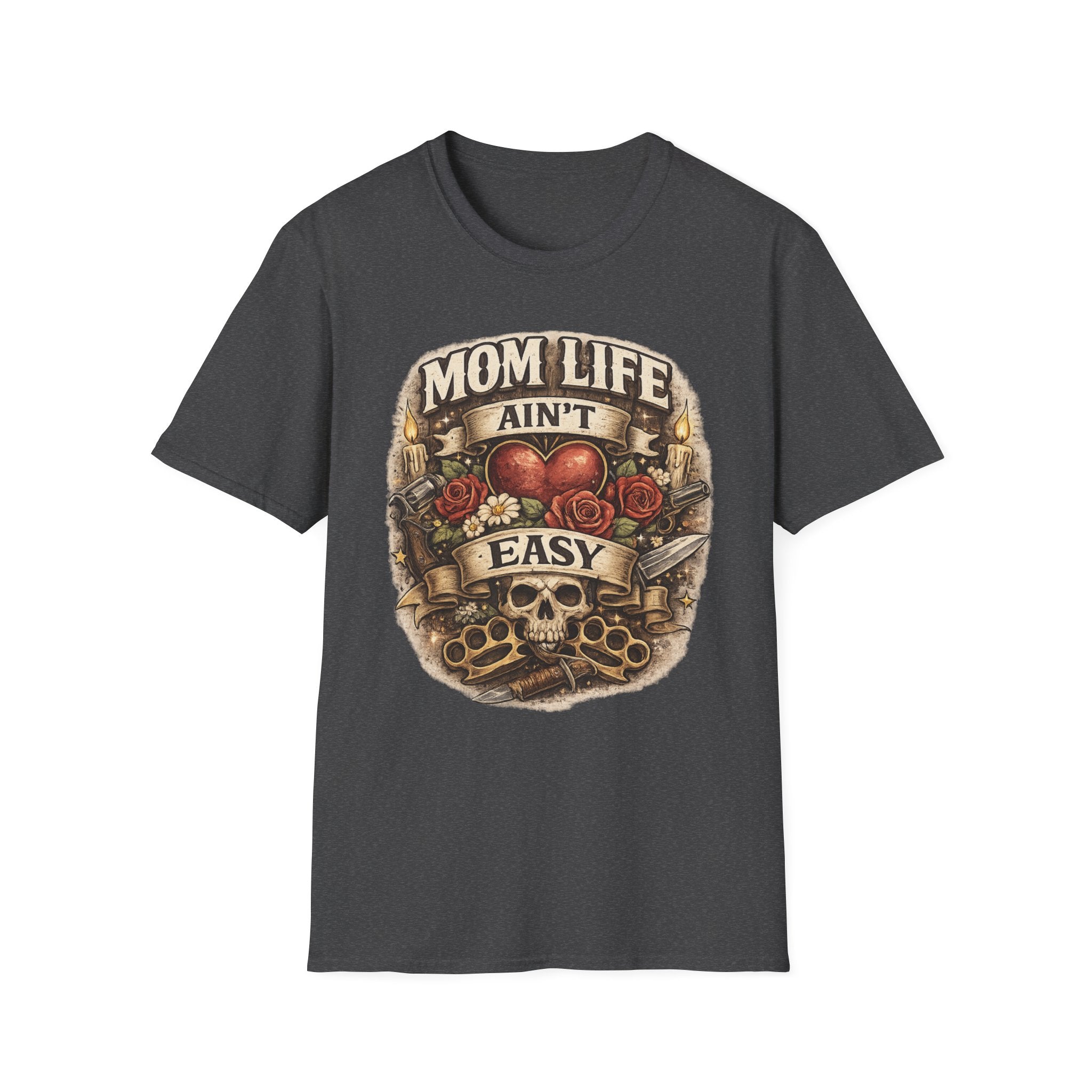Mom Life Ain't Easy Unisex Softstyle T-Shirt - Perfect Gift for Moms