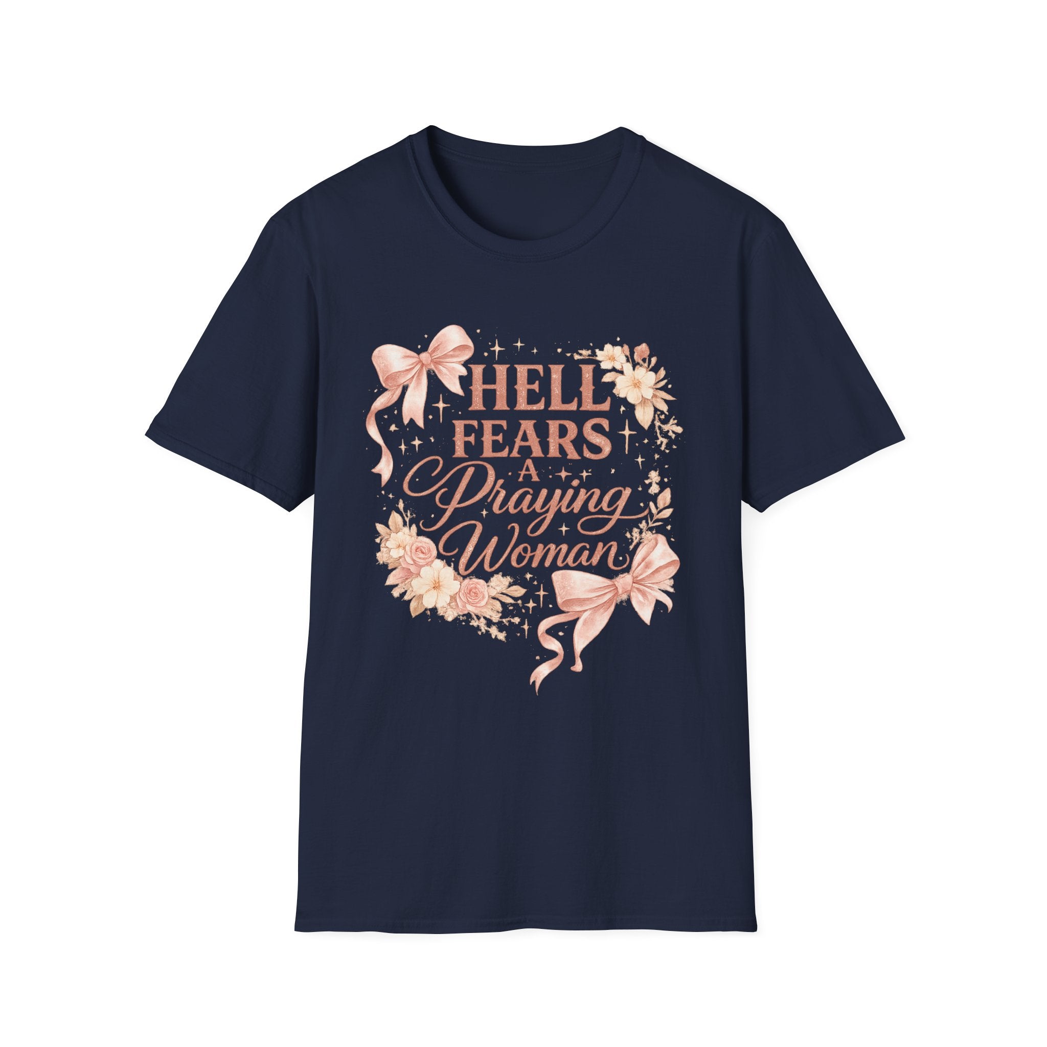Prayerful Woman T-Shirt — "Hell Fears a Praying Woman" Floral Faith Tee