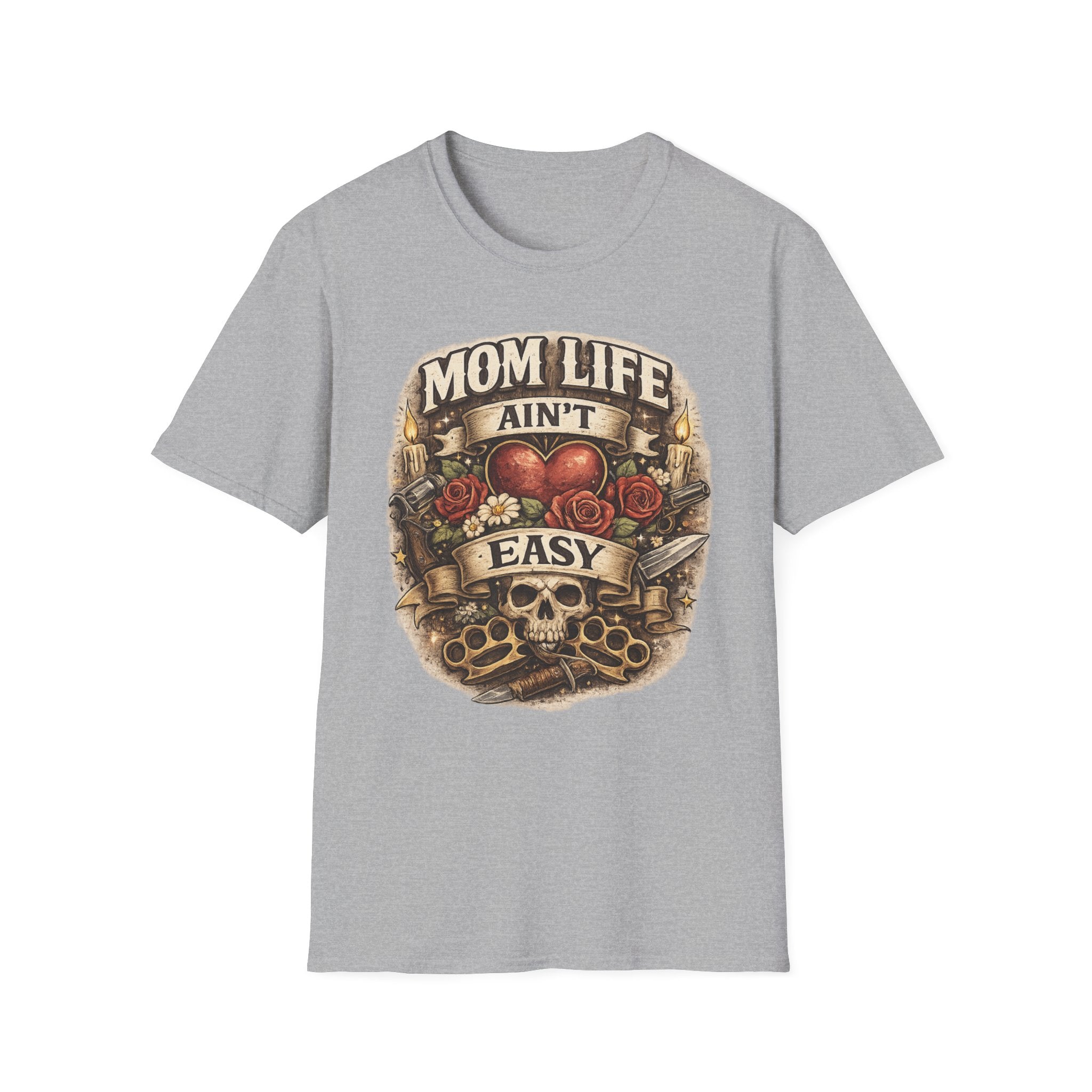 Mom Life Ain't Easy Unisex Softstyle T-Shirt - Perfect Gift for Moms