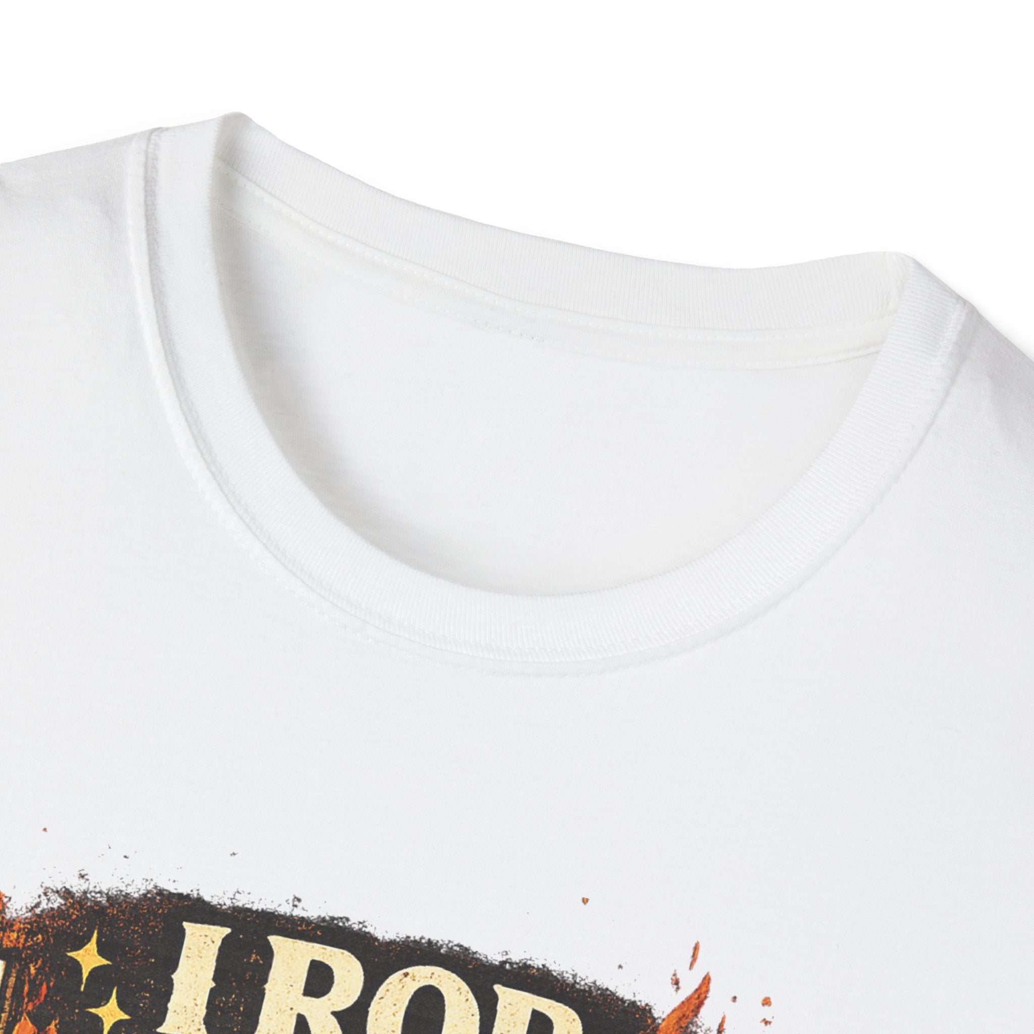 T-Shirt — "I Rob Hell for a Living" Flaming Cross Graphic