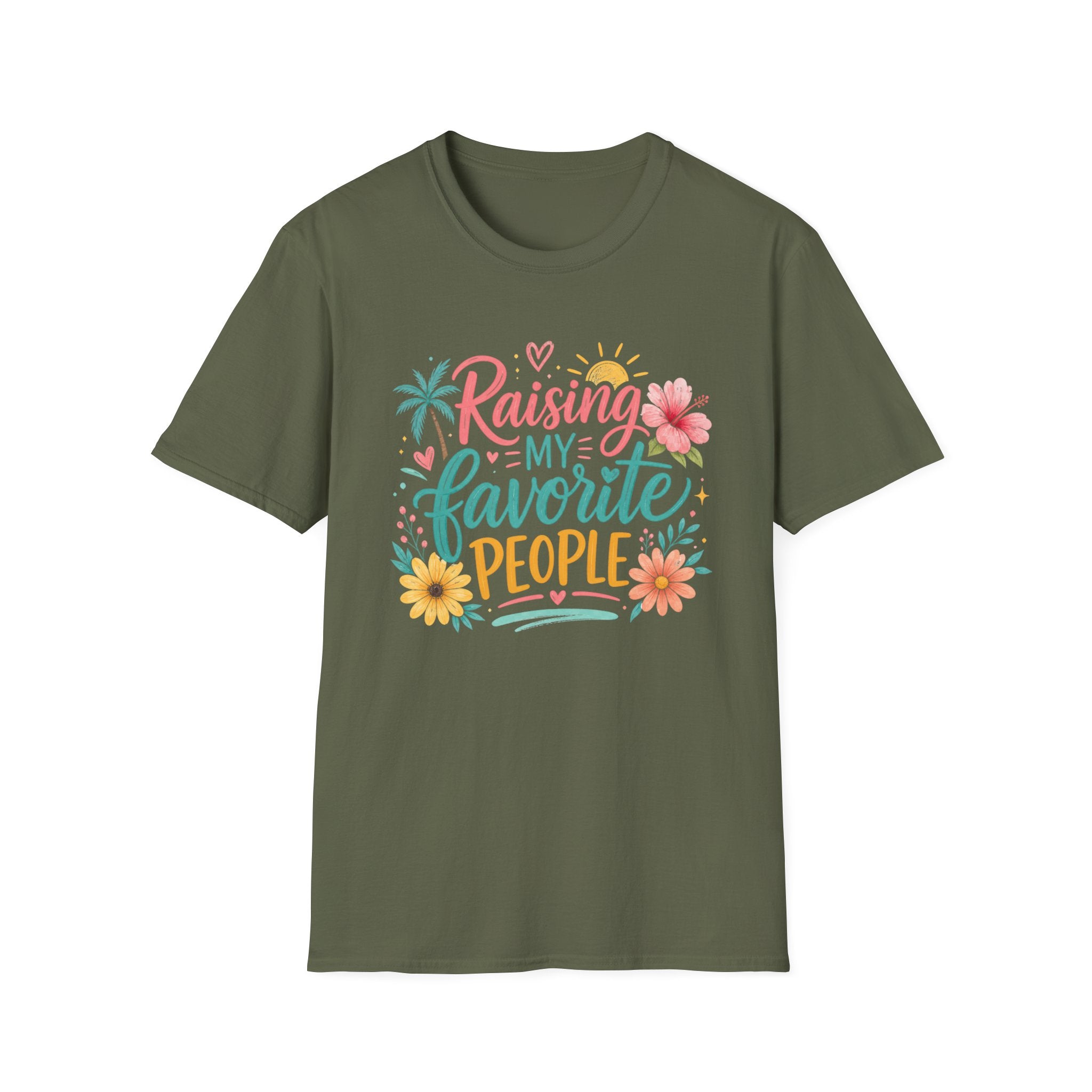 Raising My Favorite People Floral T-Shirt — Motherhood Mom Shirt